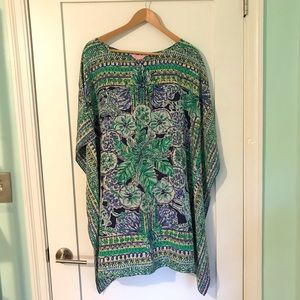 Lily Pulitzer silk caftan mini dress